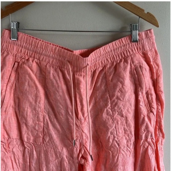 Athleta Retreat wide leg linen pants in sunset glow size 14 petite - Picture 4 of 9